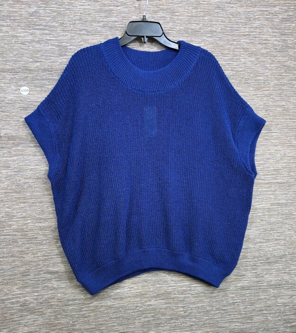 Carla Rockmore Collection Crew Neck Knit Sweater Womens Size 1X Blue NEW